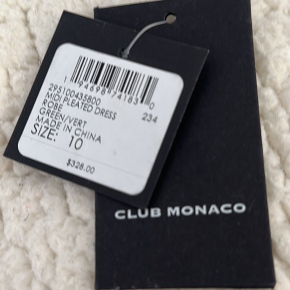 Club Monaco Women's Strappy Pleated Dress size 10 BEAUTIFUL GREEN — Worn 1x - Picture 4 of 7